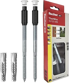 fischer TherMax 10/120 M8 (2) Abstandsmontagesystem Schrauben/Dübel-Sortiment, 2 Stück