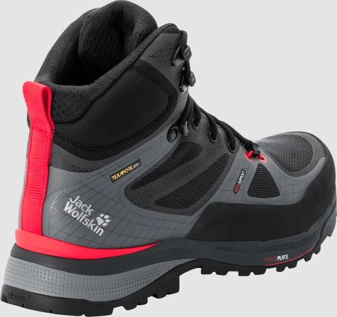 Jack Wolfskin Force Trekker Texapore Mid schwarz/rot (Herren)
