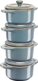 Zwilling Staub Ceramique Mini Cocotte Schmortopf 10cm antik-türkis, 4 Stück