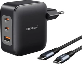 Intenso Power Adapter W100ACC GaN + C520C Kabel schwarz