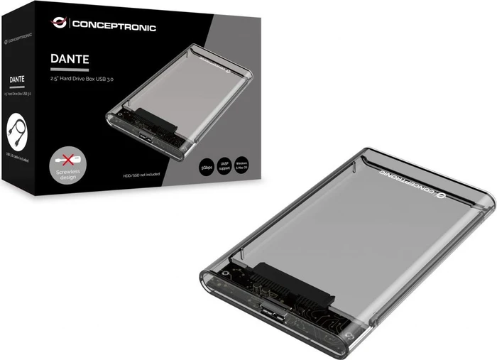 Conceptronic SATA SSD Box, 2.5", USB 3.0 Micro-B