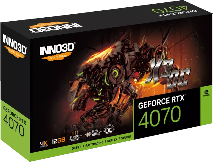 INNO3D GeForce RTX 4070 Twin X3 OC, 12GB GDDR6X, HDMI, 3x DP