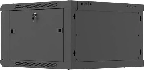 Lanberg WF01 Series 19" Wandschrank 6HE, hängend, Flatpack, Gitternetztür, IP20, RAL 9004, 600mm tief