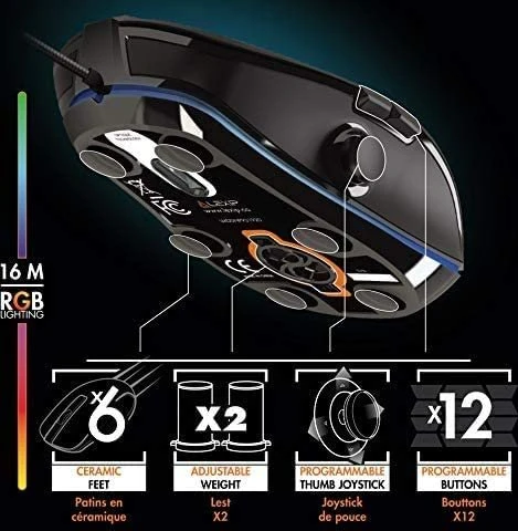 Lexip Np93 Neptunium Alpha Joystick Gaming Mouse schwarz, USB