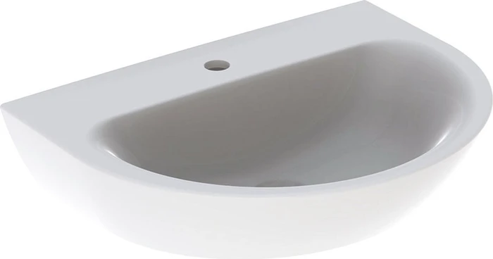 Geberit Renova Waschtisch 65cm, Hahnloch mittig, ohne Überlauf, weiß/KeraTect