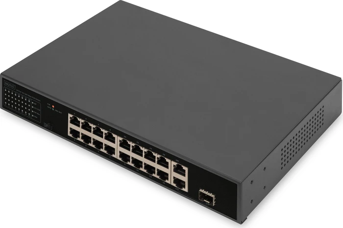 Digitus DN-953 Rackmount Switch, 17x RJ-45, 1x RJ-45/SFP, 185W PoE+