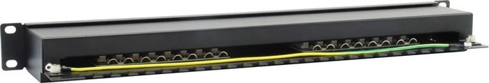 Equip Patchpanel Cat6, geschirmt, 19", 16-Port, 1HE, 19", 1HE, schwarz