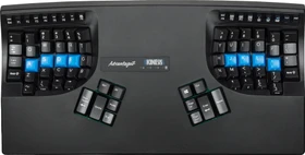 Kinesis Advantage2 Quiet LF Contoured Ergonomic Keyboard, schwarz, MX SILENT RED, USB, US (KIN-ADV2WUSB-KB600LFQ)