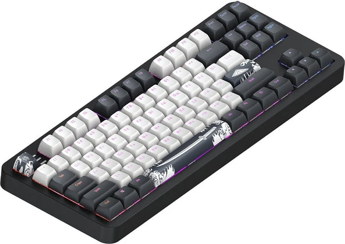Dark Project ALU87B Bushido Gaming Keyboard, schwarz/weiß, LEDs RGB, g3ms Moonstone, USB, UA/US