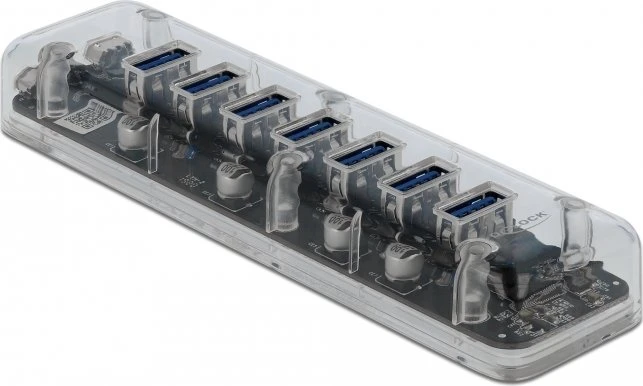 DeLOCK USB-Hub, 7x USB-A 3.0, USB 3.0 Micro-B [Buchse]