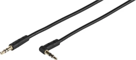 Vivanco Audio Kabel, 3.5mm Klinke [Stecker] auf 3.5mm Klinke [Stecker, gewinkelt], 3-polig, schwarz, 0.9m (46136)