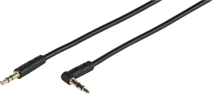 Vivanco Audio Kabel, 3.5mm Klinke [Stecker] auf 3.5mm Klinke [Stecker, gewinkelt], 3-polig, schwarz, 0.9m