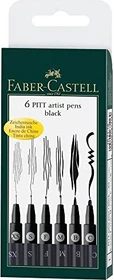 Faber-Castell PITT artist Pen Tuschestift sortiert, 6-teilig