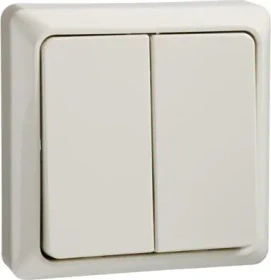 Schneider Electric Doppeltaster 42V/1A Aufputz RENOVIERUNG, perlweiß