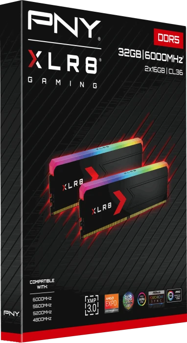 PNY XLR8 Gaming Epic-X RGB UDIMM 32GB Kit, DDR5-6000, CL36-48-48-76