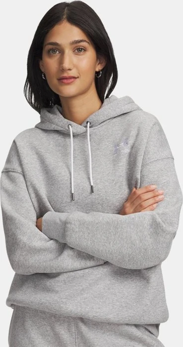 Under Armour Icon Fleece Oversize Hoodie mod grey light heather/white (Damen)