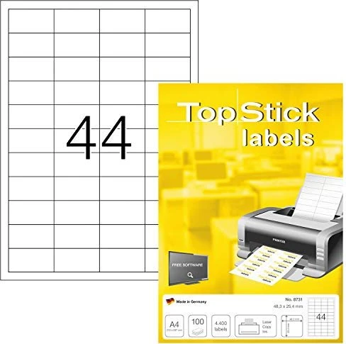 TopStick Etiketten Universal, 48.3x25.4mm, weiß, 100 Blatt (4400 Etiketten)