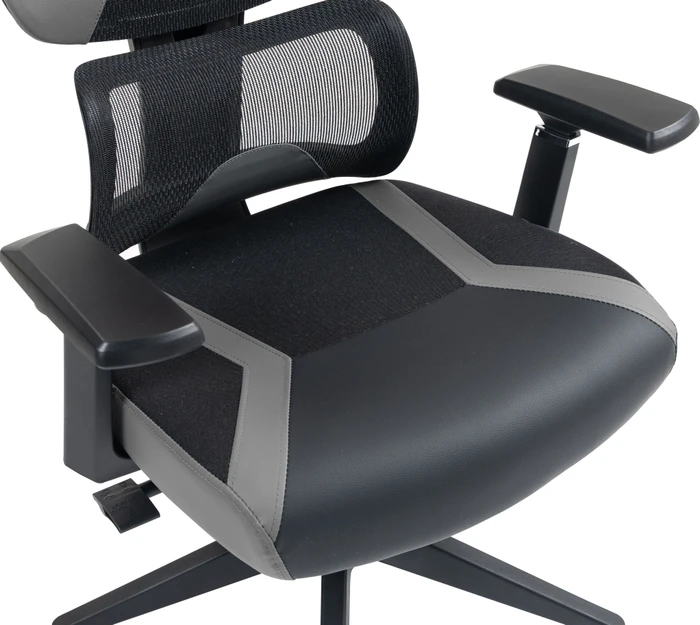 L33T-Gaming FuzionX Ergo Mesh Fabric Gamingstuhl, grau