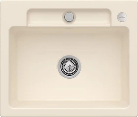 Villeroy & Boch Siluet 60 S Einbau Becken mittig mit Ablauffernbedienung ivory