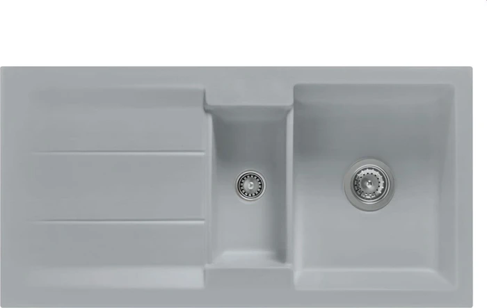 systemceram Genea 100 Einbau Becken reversibel mit Ablauffernbedienung titan
