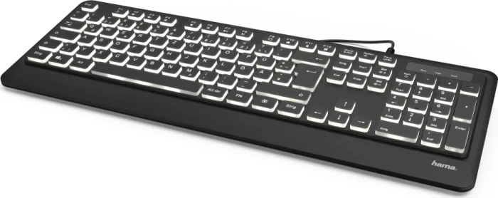 Hama KC-550 beleuchtete Tastatur, schwarz, USB, DE