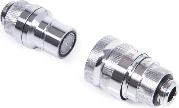 Alphacool Eiszapfen G1/4" AG Schnellverschluss Kupplung Set, chrome