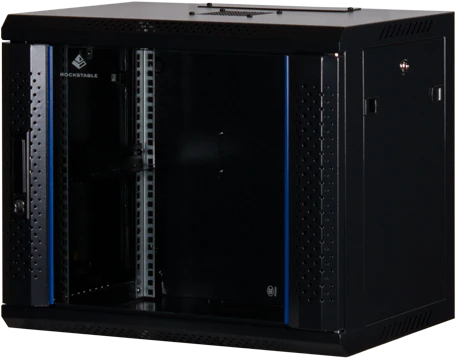 Rockstable 19" Wandschrank 9HE, Sicherheitsglastür, IP2X, schwarz, 440mm tief