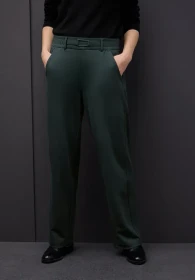 Street One Straight Leg Detail Hose evernight green (Damen)
