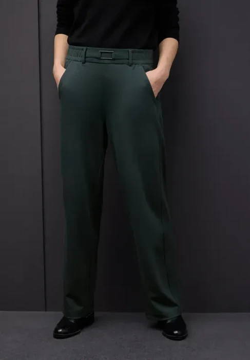 Street One Straight Leg Detail Hose evernight green (Damen)