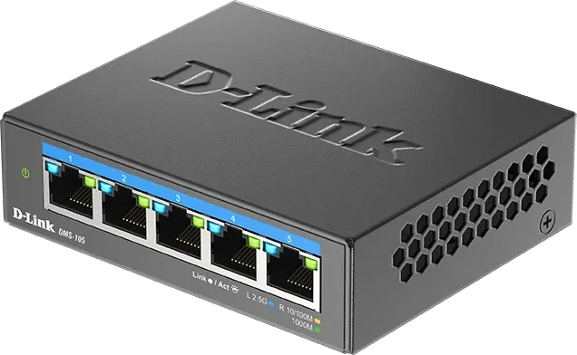 D-Link DMS-100 Desktop 2.5G Switch, 5x RJ-45