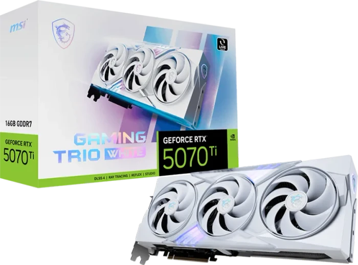 MSI GeForce RTX 5070 Ti 16G Gaming Trio White, G507T-16GTW, 16GB GDDR7, HDMI, 3x DP