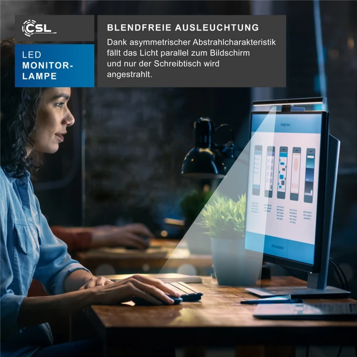 CSL-Computer USB LED Monitor Lampe mit 3 Lichtfarben