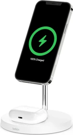 Belkin BoostCharge Pro 2-in-1 Wireless Charger Stand mit MagSafe weiß