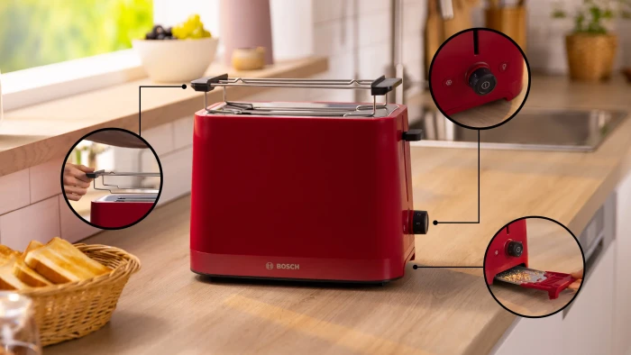Bosch TAT3M124 Kompakt MyMoment Toaster rot