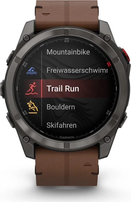 Garmin Fenix 8 Pro 51mm AMOLED carbon grey dlc titanium/chestnut leather