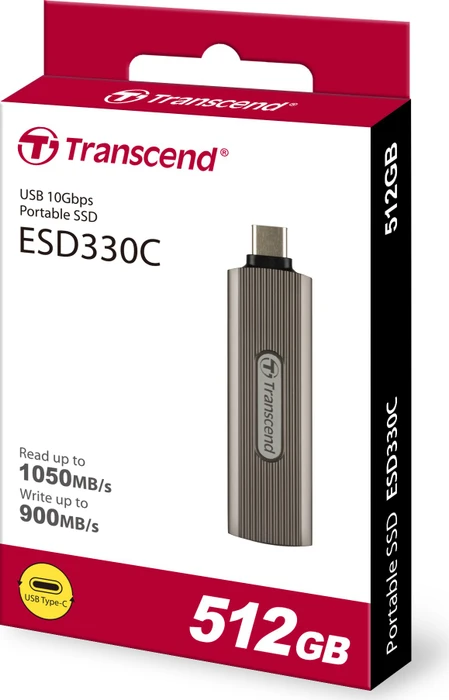 Transcend ESD330C Portable SSD 512GB, USB-C, USB 3.2 Gen 2×1