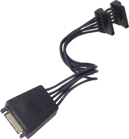 SilverStone CP06-E2, SATA Adapter Kabel, 1 auf 2 SATA Stecker (Super Flexibel), 2x 2200µF Kondensatoren