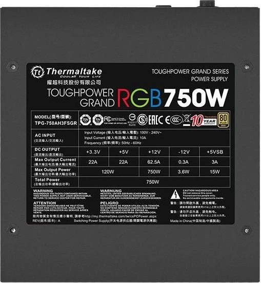Thermaltake ToughPower Grand RGB Gold Sync Edition 750W, ATX 2.4
