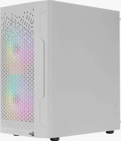 AeroCool Trinity Mini White, weiß, Lüfter LED RGB, Glasfenster