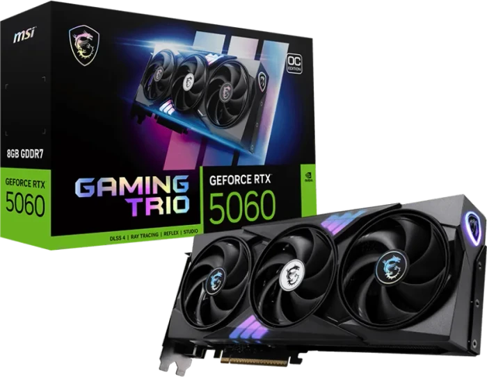 MSI GeForce RTX 5060 8G Gaming Trio OC, G5060-8GTC, 8GB GDDR7, HDMI, 3x DP