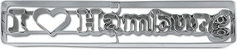 Städter Präge-Ausstecher I love Hamburg 11cm