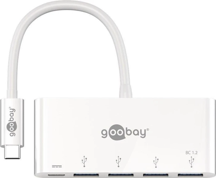 Wentronic Goobay weiß USB-Hub, 4x USB-A 3.0, USB-C 3.0 [Stecker]