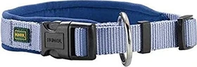 Hunter Neopren Vario Plus Halsung, Hundehalsband, Nylon, mit Neopren gepolstert, 35/1.5cm S, blau