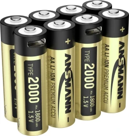 Ansmann Mignon AA Li-Ion USB-C 1800mAh, 8er-Pack