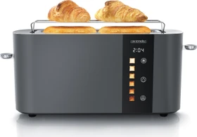 Arendo 307198 Level Touch Langschlitz-Toaster grau