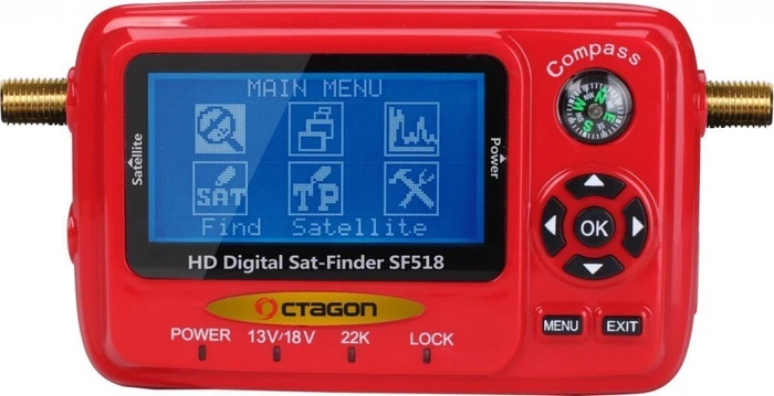 Octagon Sat-Finder Messgerät SF518 LCD HD & UHD 4K USB 2.0 Spektrum