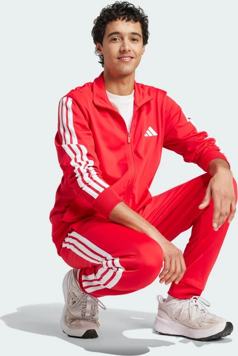adidas Basic 3-Streifen Tricot Trainingsanzug pure ruby/white (Herren)