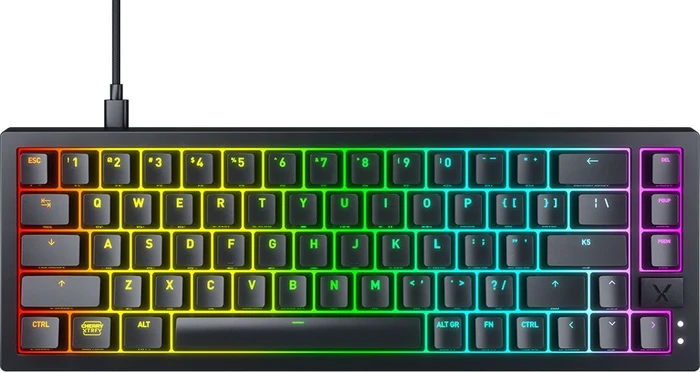 Cherry Xtrfy K5V2 Compact, Black, LEDs RGB, hot-swap, MX2A RGB RED, USB, DE