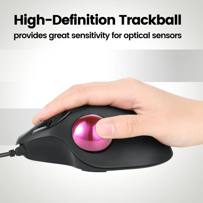 Perixx PERIPRO-303GPK 34mm für Perimice und Logitech M570, Ersatz-Trackball, rosa