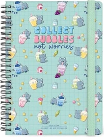 Legami Wochenterminkalender Kitty Bubble Tea 2027, A5, liniert, Kunststoff-Cover, Motiv, 144 Blatt